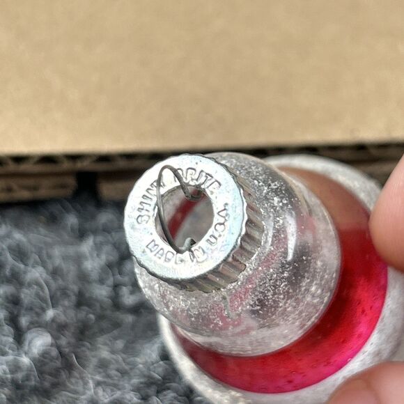 Vintage Shiny Brite Glass Ornament Unsilvered Bell Frosted 2” WW2 Era - Picture 6 of 7